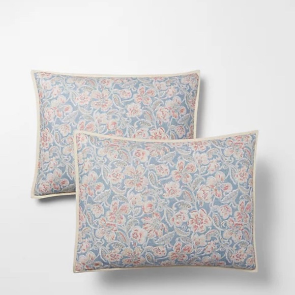 Ralph Lauren Home Cosima Floral Blue Pink King Reversible Duvet Cover & Shams - Picture 3 of 15